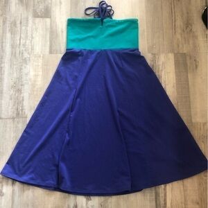 Prana Blue and Green Strapless Dress